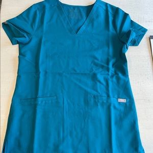 Set of Figs scrubs in Pacific Blue